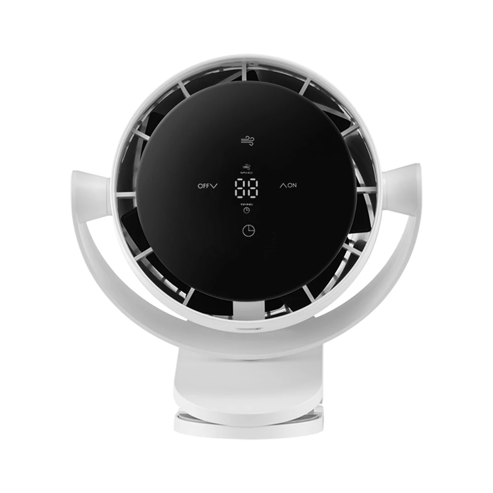 Small Electric Fan with Clip Intelligent Digital Display Rotating Fan Silent Wall Mounted for Bedroom Office Home Dormitory
