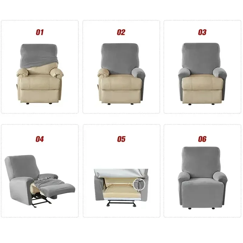 Elastic Non   Slip Recliner Chair Cover  Stretch Spandex  Ideal for Living Room Armchairs 6