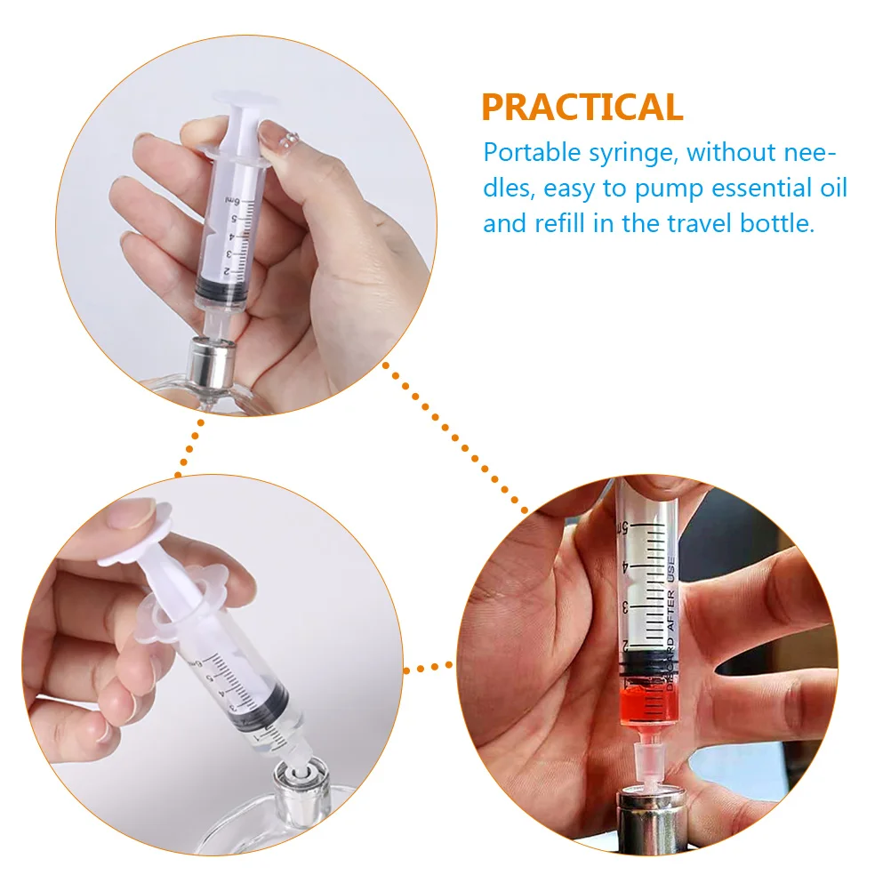 Syringe Dispenser 10pcs Perfume Dispensers Refillable Liquid Measure Syringe With No Needle(5ML)