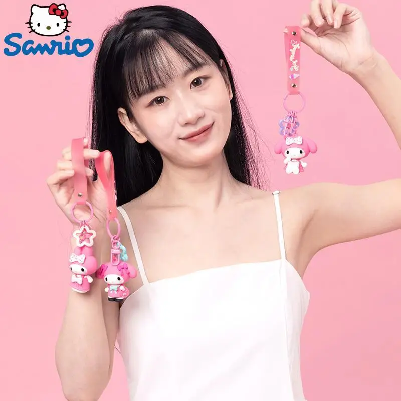 

Sanrio Kuromi Bag Pendant Kawaii Anime Cute Cartoon My Melody Character Girly Heart Personality Keychain Toy For Adult