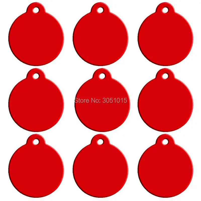 100pcs Dog Pet ID Tags Pendant Plate Lost Tag Puppy Cat Name Address Lable Round Collar Keyrings Accessories