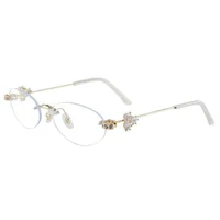 Lunettes de soleil de luxe UV400 pour femmes et hommes, design de marque haut de gamme, en acier inoxydable, sans monture, avec décoration en diamant 5