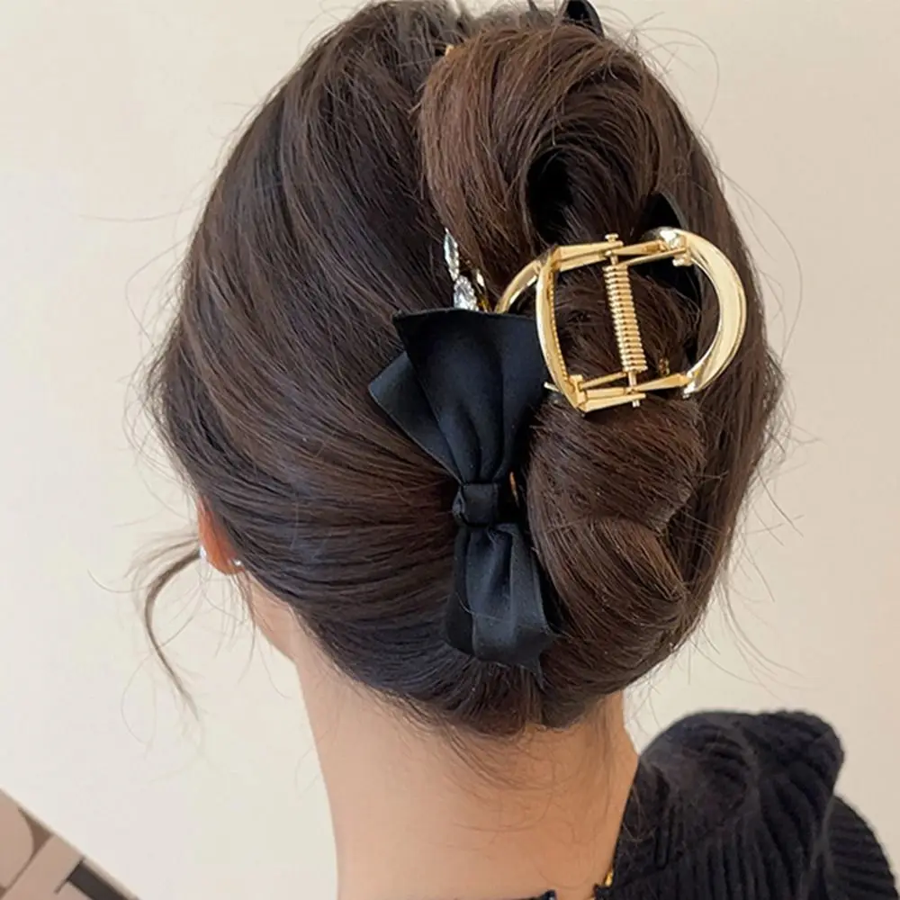 

Ponytail Holder Headdress Fashion Headwear Princess Style Women Hair Clip Bow Hair Claw Large Crab Clip Korean Shark Clip
