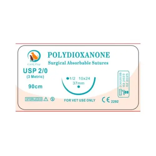 애완 동물 내장을 위한 흡수성 PDO 단일 가닥 4세대 수의학 봉합사 수술실 봉합사 제거 없음