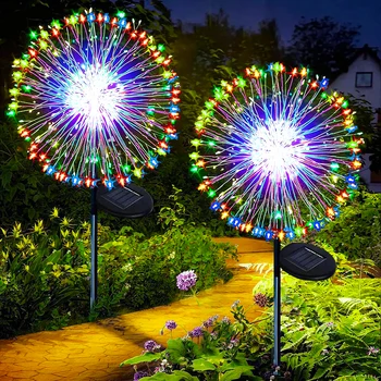 Solar firework Lights for Outdoor Garden 60/200/420LED Dandelion Lighting Stake Solar Firework Light 1
