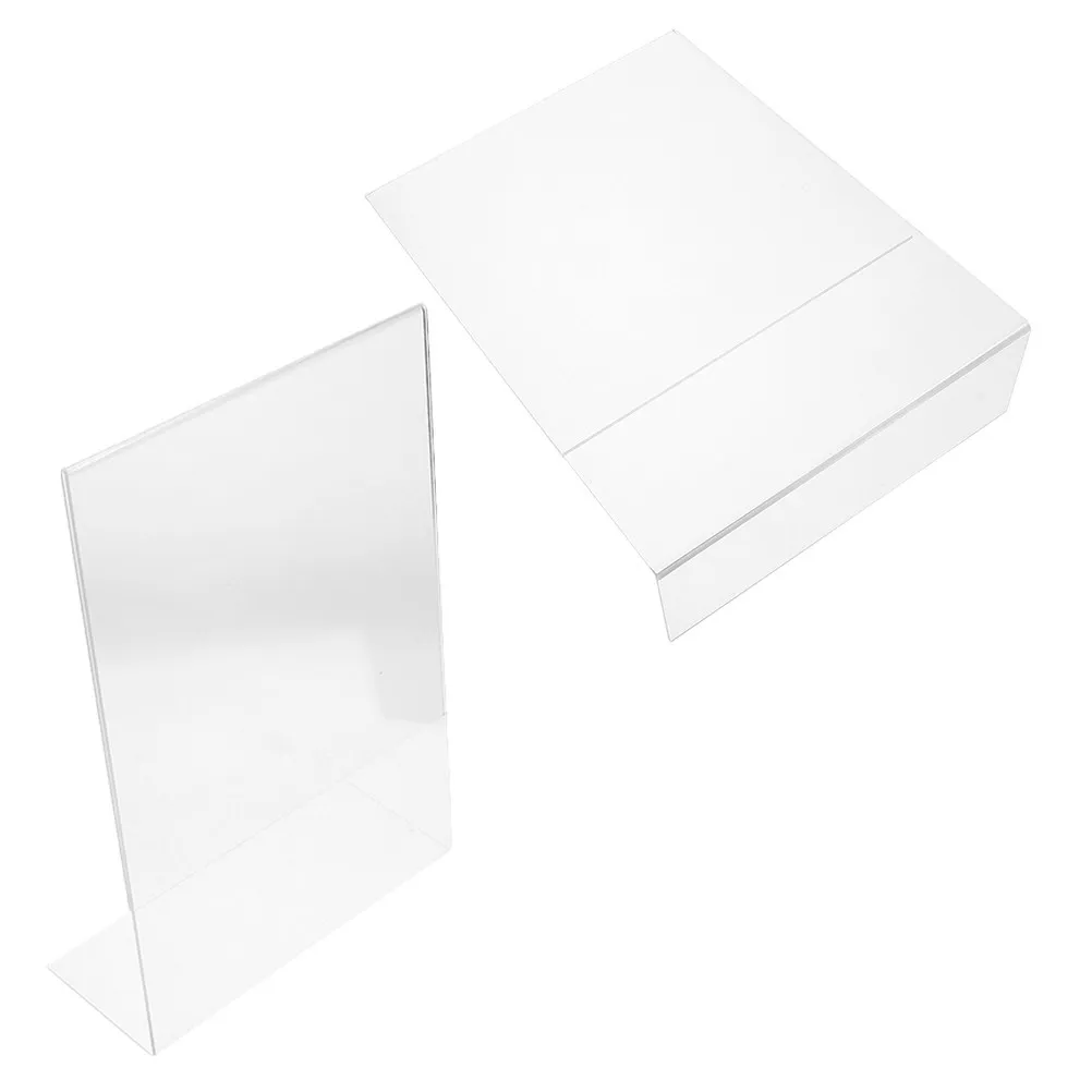 2Pcs 아크릴 사인 홀더 결제 코드용 L자형 투명 메뉴 스탠드 테이블 번호 표시 교실 사무실 이벤트 데스크탑
