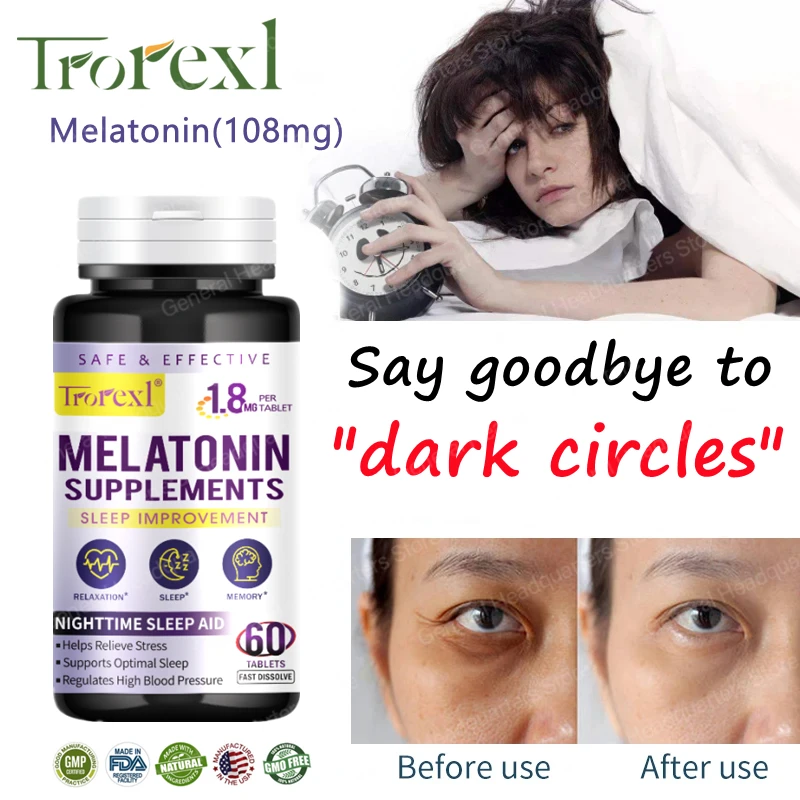 TrorexlMelatoninCapsuleSupplementHelpsrelievestressandanxietydeepsleepprevents