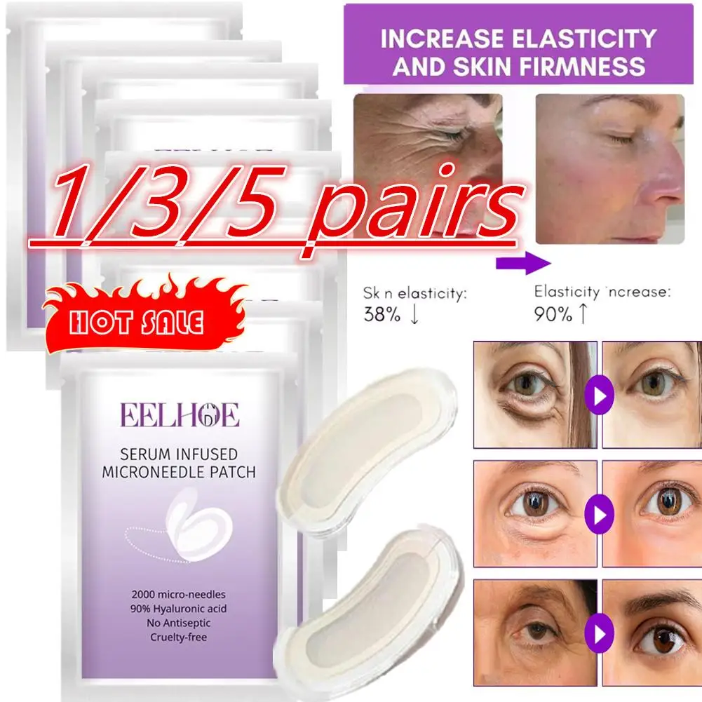 1-5Pair Micro-needle Under Eye Patch Eye Mask Anti-Wrinkle Eye Smooth Eye Circles Moisturizing Care Dark Crow's Patches 