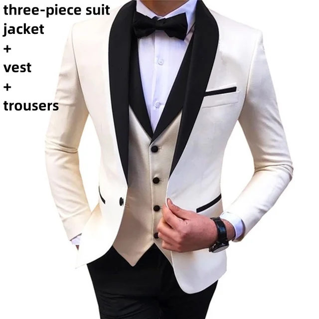 Abito Elegante Uomo Abito Matrimonio Uomo Nero - Con Gilet E Cravatta Completo 4 Pezzi - Foto 9