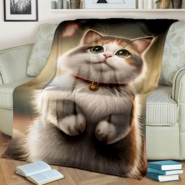 Cat Lover Gifts Blanket For Couch Cat Throw Blanket - Soft Flannel