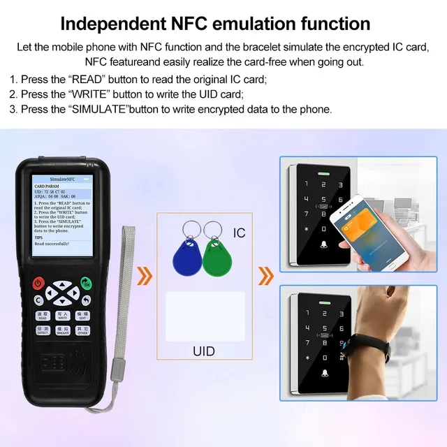 RFID Duplicator USB UID Rewritable 13.56 IC/ID Card Reader Writer Cloner 125KHz T5577 Programmer Copier Multi Frequency  Key fob 6