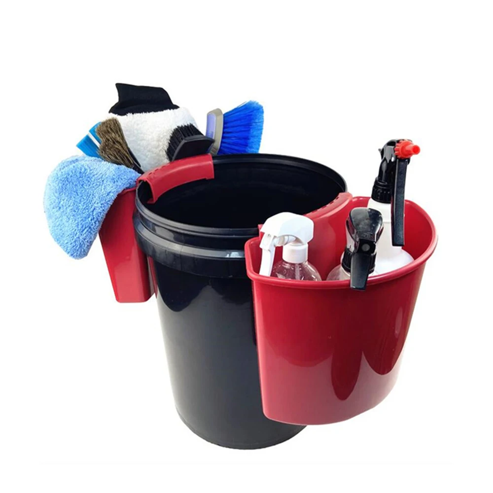 Universal Bucket Organizer Car Detailing Tools Towels Brushes Mitt Storage Kits External Hanging Barrel