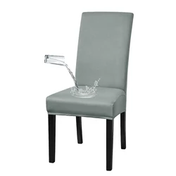 Waterproof Elastic Chair Cover for Stylish Dining Room Protection (Grey)