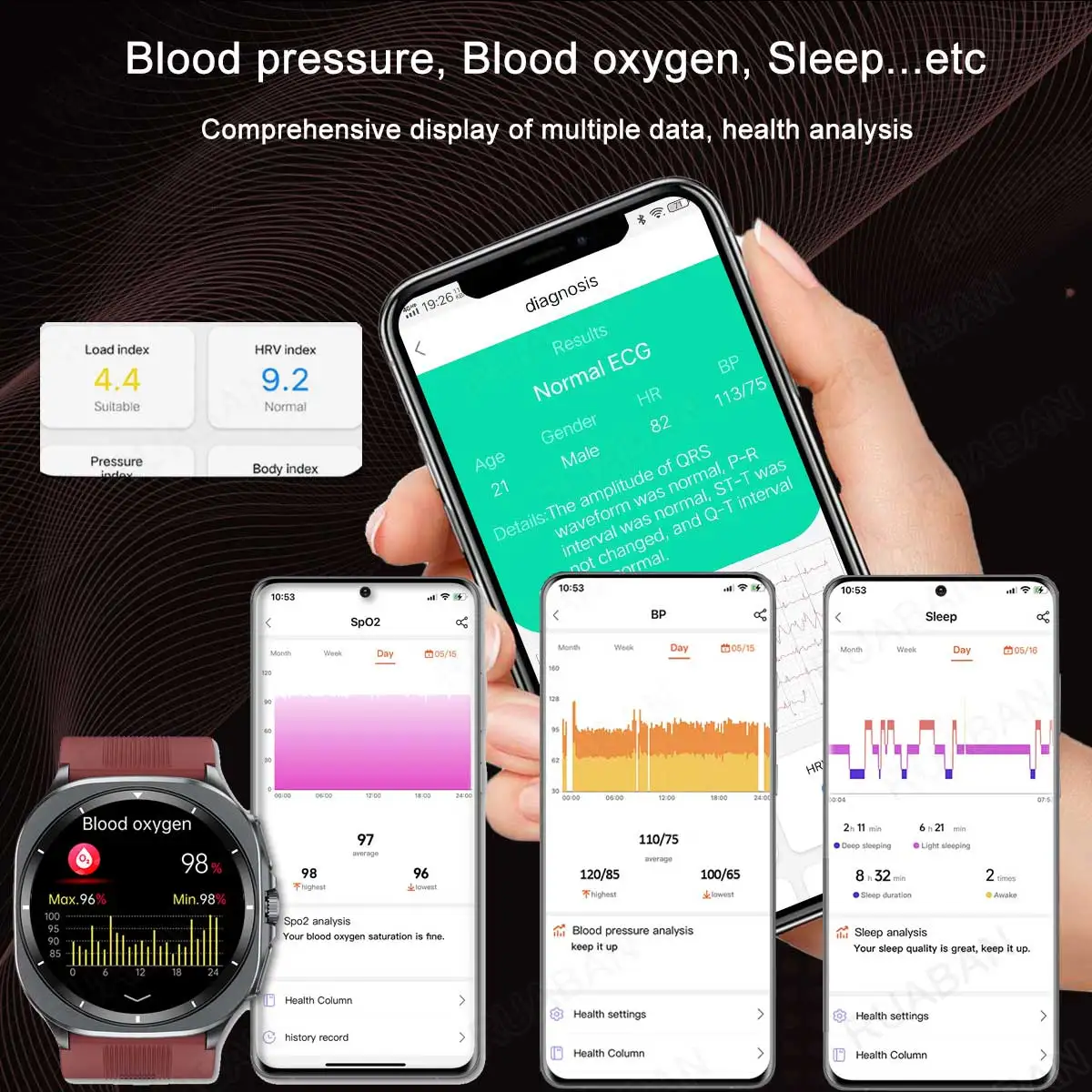 2025 New For huawei Airbag Smart Watch men air Pump health watch Bluetooth call True Blood Pressure Uric Acid Blood Lipids watch 6