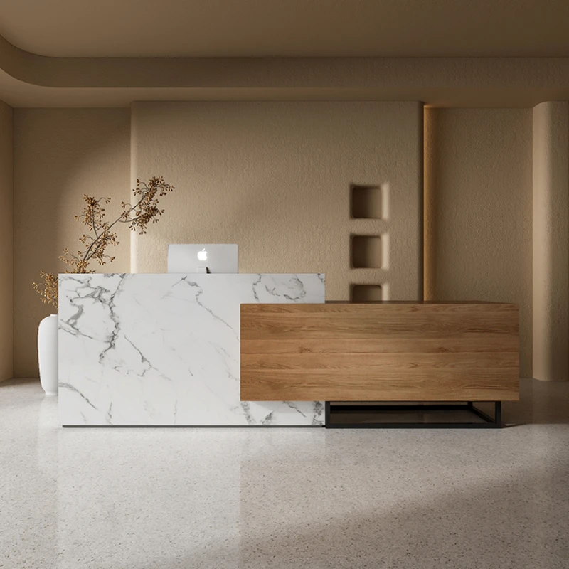 

Desk Hotel Long Cashier Desk with Baffle Customized New Product