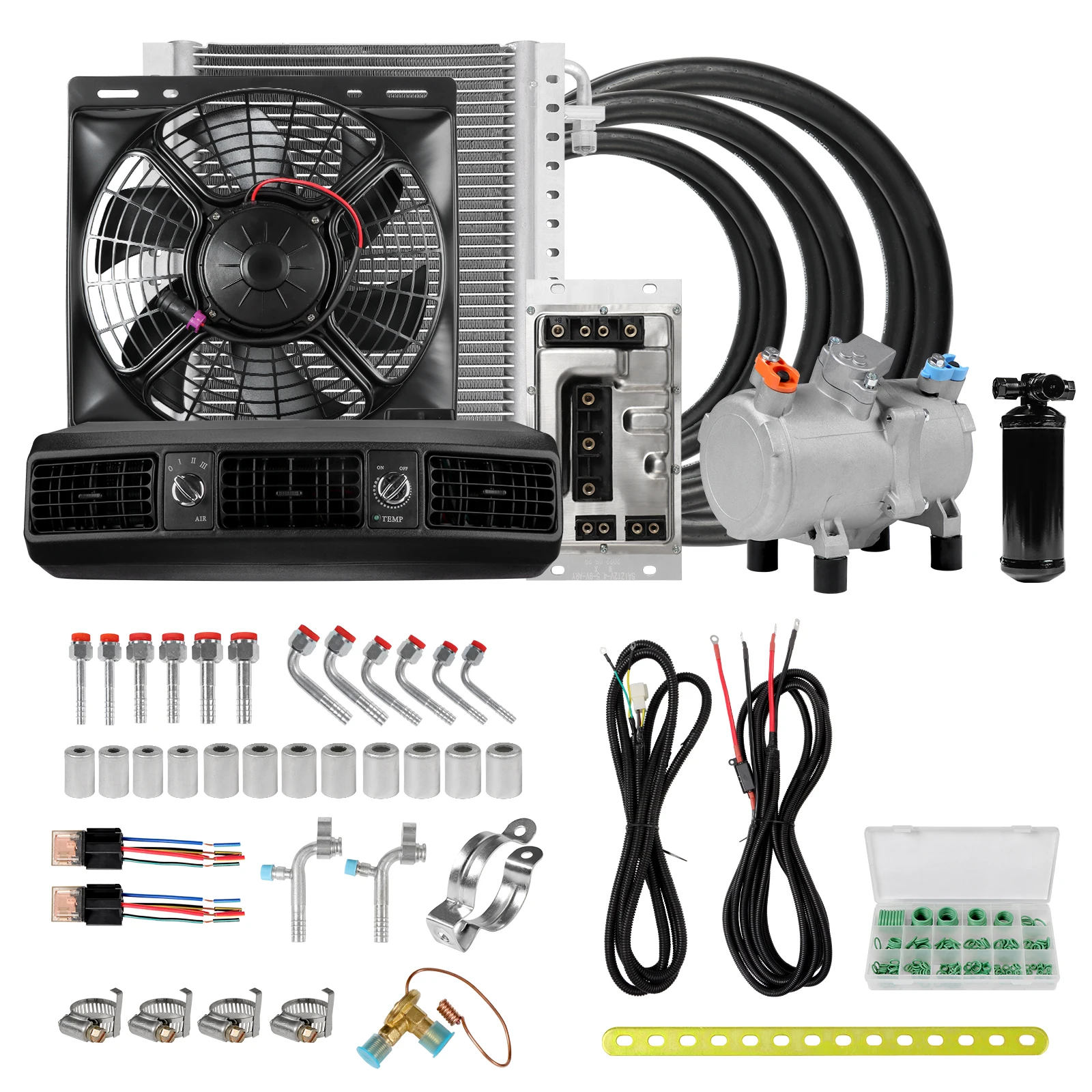 

RV65F 12V/24V car A/C instrument panel evaporator kit, applicable to RV, truck, car, van, bus, pickup truck, excavator, etc