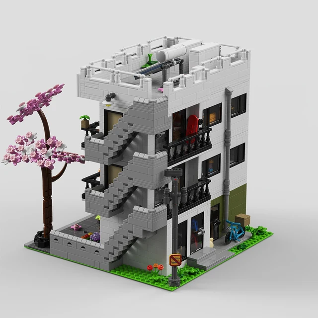 3911PCS Japanese Apartment Modular Building Blocks,with 5 Figures,Street View Model Bricks LED Light Toys Idea Gifts Home Decor