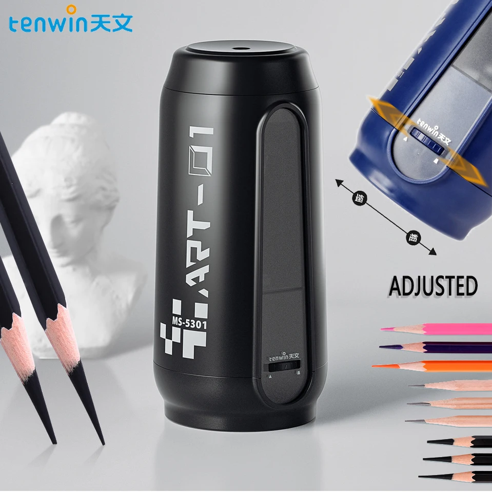 Tenwin Electric Pencil Sharpener - Auto Stop, Super Fast For Colored & No.2 Pencils (6-12mm), Perfect For School & Office