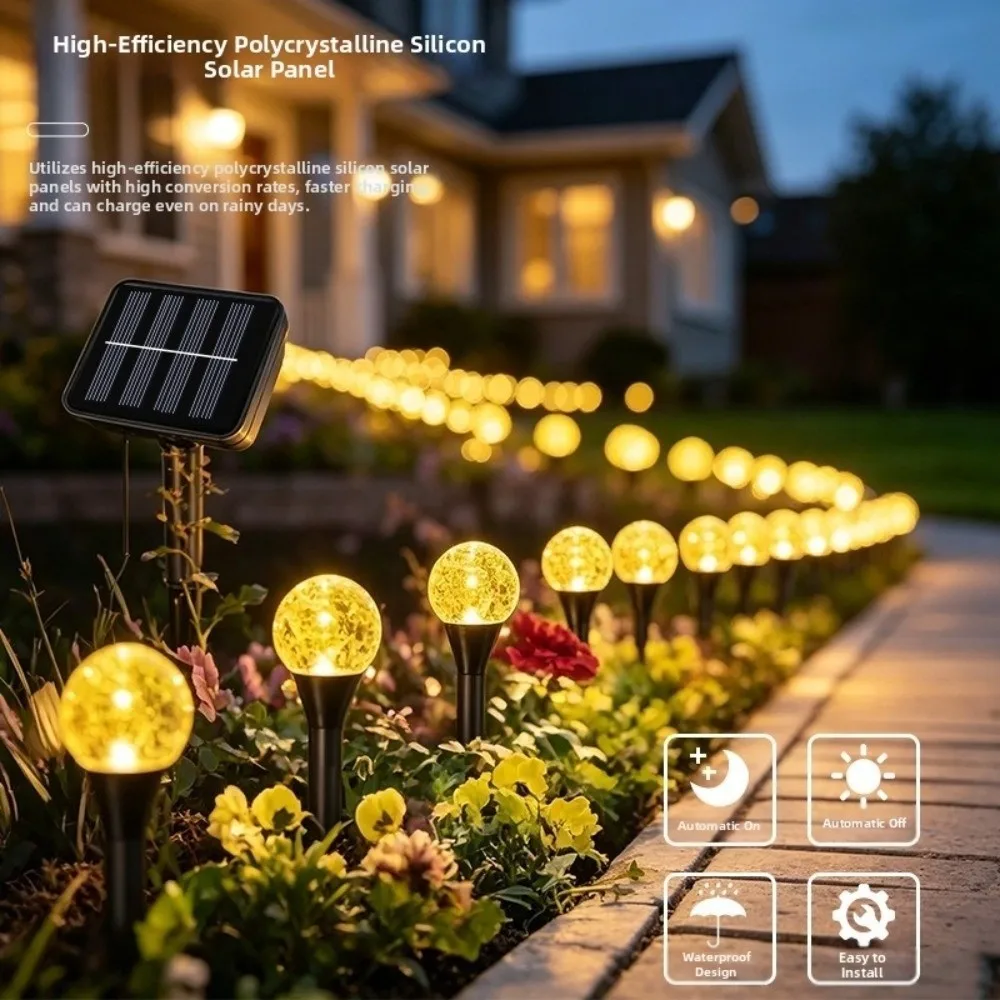 스마트 태양광 LED 야외 바닥 조명 방수 20 LED 전구 LED 경로 데크 조명 태양광 정원 조명 마당 잔디 조명