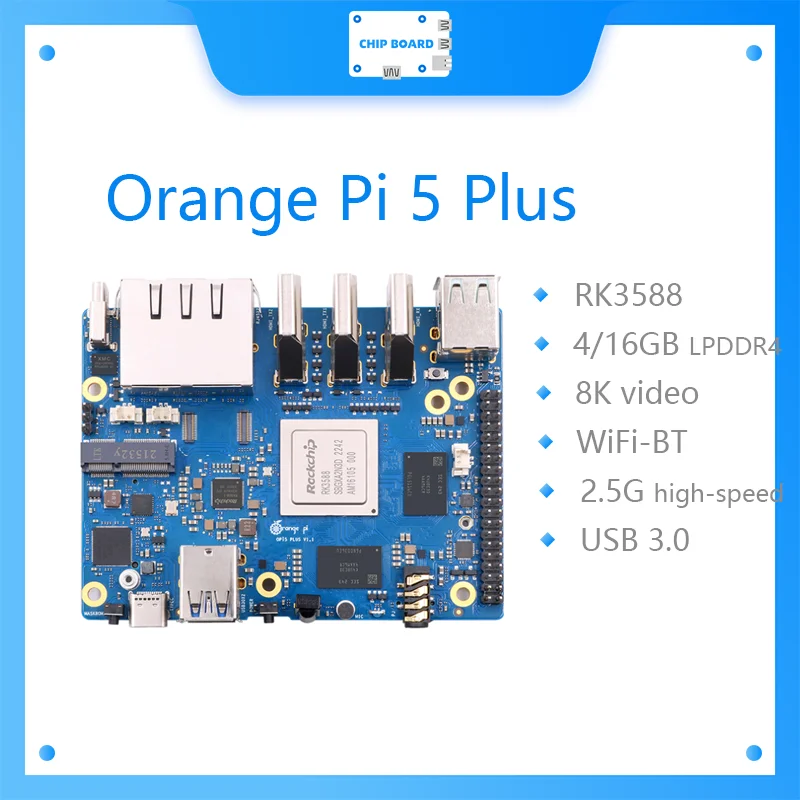 Orange Pi 5 Plus 32GB RAM Single Board Computer RK3588 PCIE Module External Wifi6.0+BT5.0 SSD Orange Pi5 Plus Run Android Debian