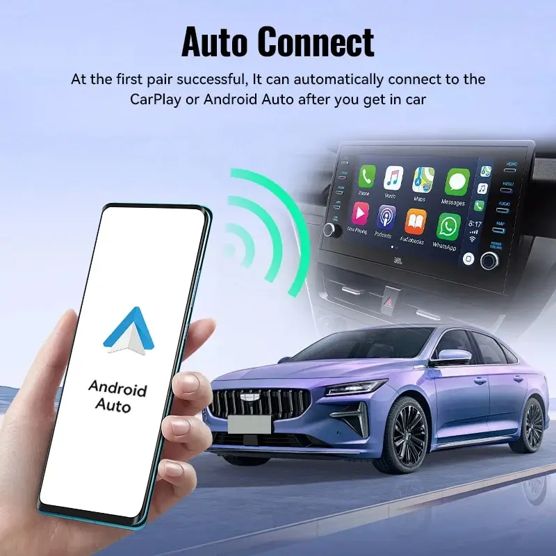 XUDA NEW Wireless CarPlay Android Auto Wireless Adapter Smart Mini Box Plug And Play WiFi Fast Connect Universal For Nissan 5