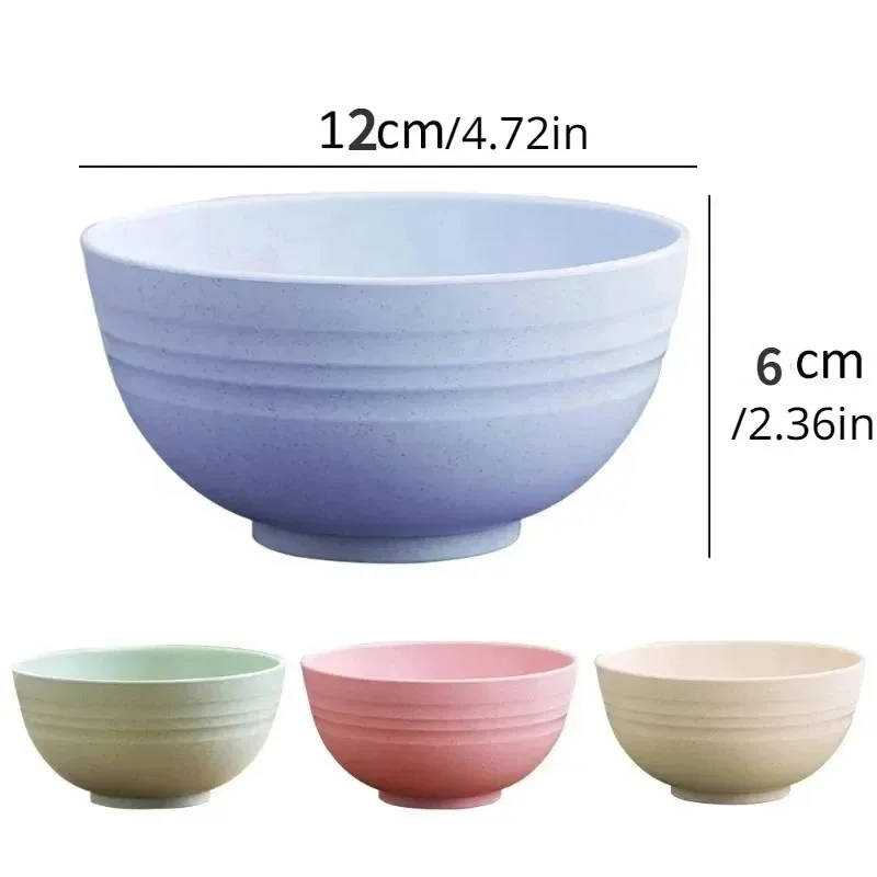 Unbreakable Wheat Straw Snack Bowl Set with Cartoon Design Divider Tray Eco-Friendly and Durable Tableware for Kids and Adults