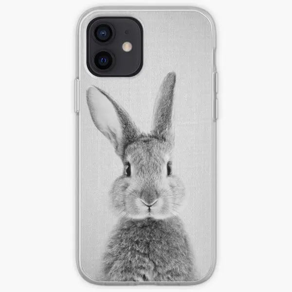 Rabbit Black White Iphone Custodia Rigida Per Telefono Personalizzabile Per Iphone 11 12 13 14 Pro Max Mini X Xs Xr Max 6 6S 7 8 Plus