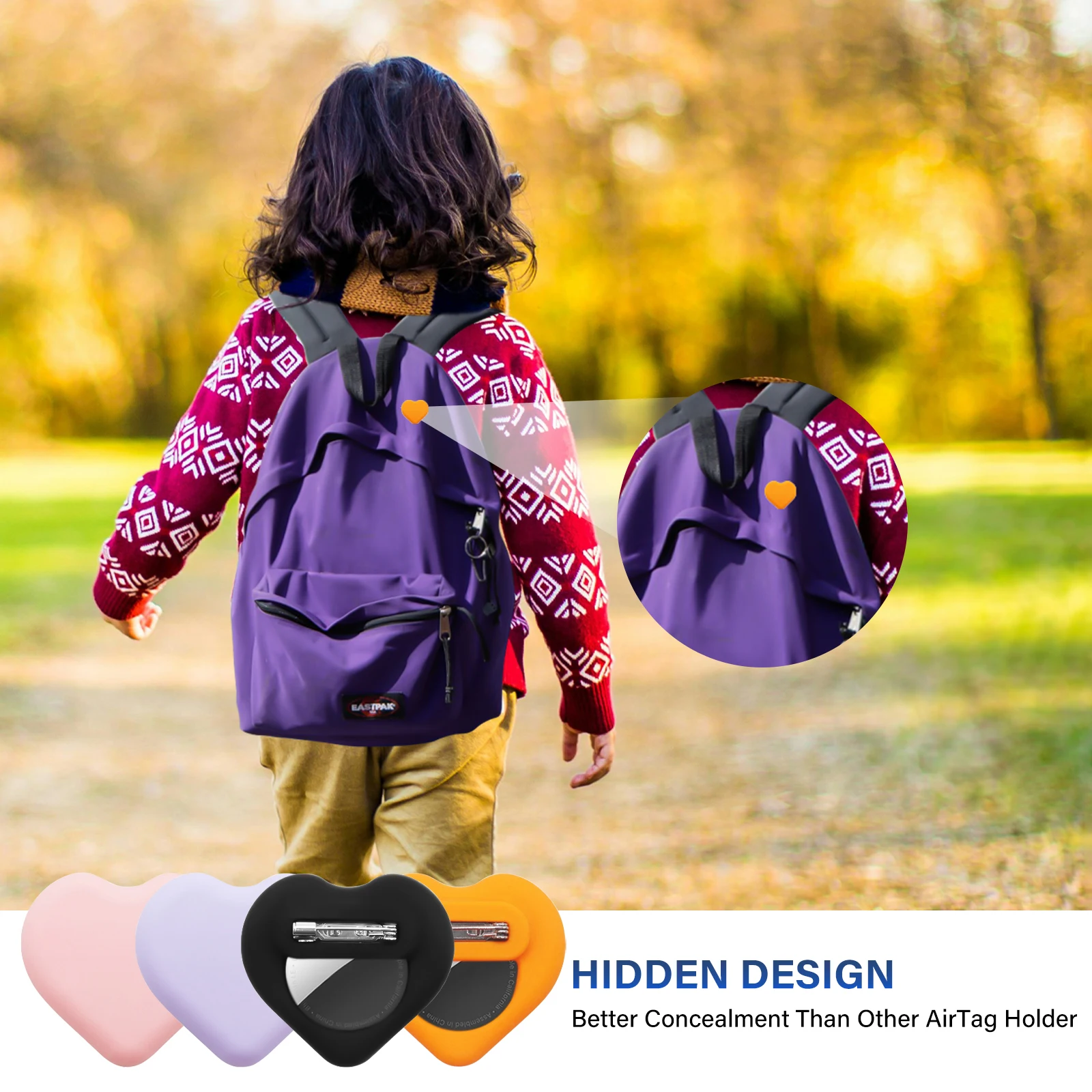 Silicone AirTag Safety Holder with Pin - Anti-Lost Tracker Cover for Kids, Elderly, and Luggage