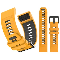 Premium Silicone Sports Strap for Fenix Smartwatches - 26mm/22mm Watch Band Bracelet (Orange Black)