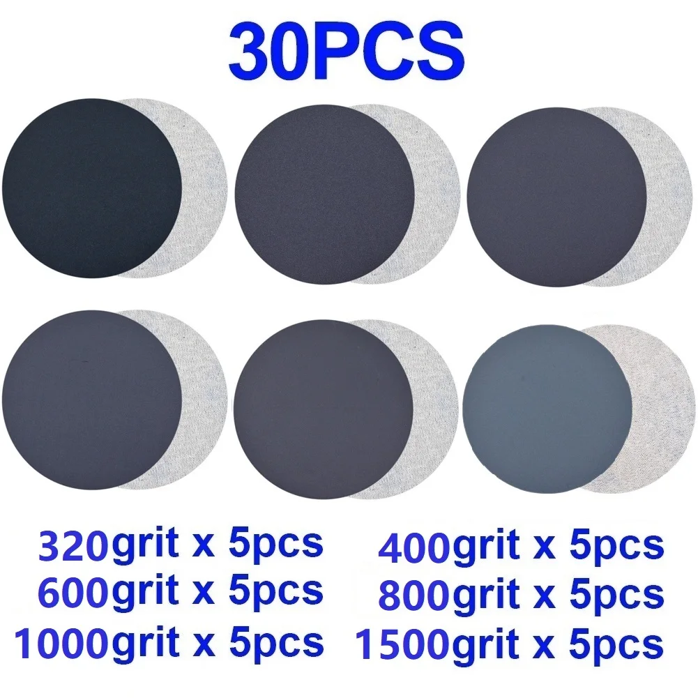 

30PCS 3inch Hook Wet/Dry Sanding Discs Suitable For Polishing Of Automobiles Artificial Stone Furniture Wood Products Metals