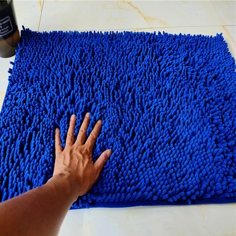 Solid Color Chenille Carpet Home Bathroom Anti-slip Floor Mat Door Mat U-shaped Toilet 2-Pcs Set Bathroom Absorbent Foot Pad