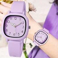 1/10PCS Fashion Square Women Watches Casual Silicone Band Quartz Wristwatch for Girls Clock Reloj Mujer（Without Box） - Image 2
