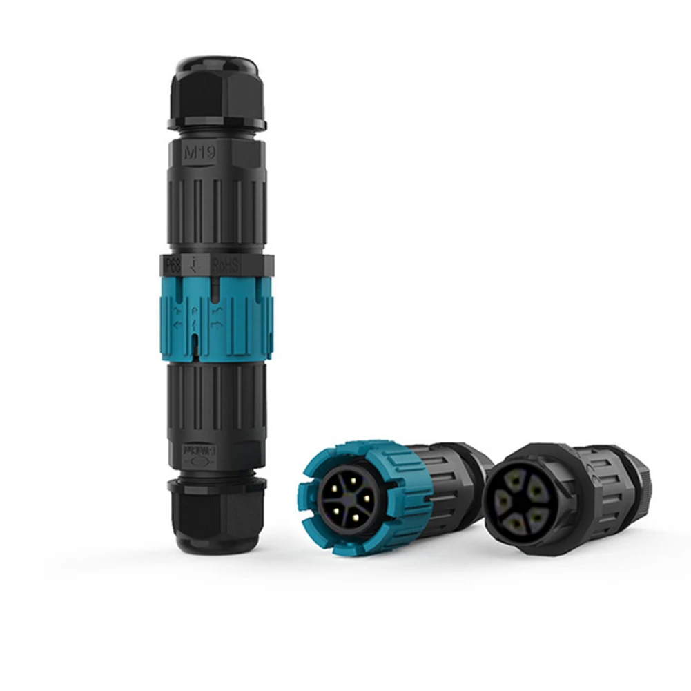 

5 Pin IP68 Waterproof Connector In-line Cable Coupler Plug Socket Connector SP13 20A 450V Nylon PA66 IP68 Connector