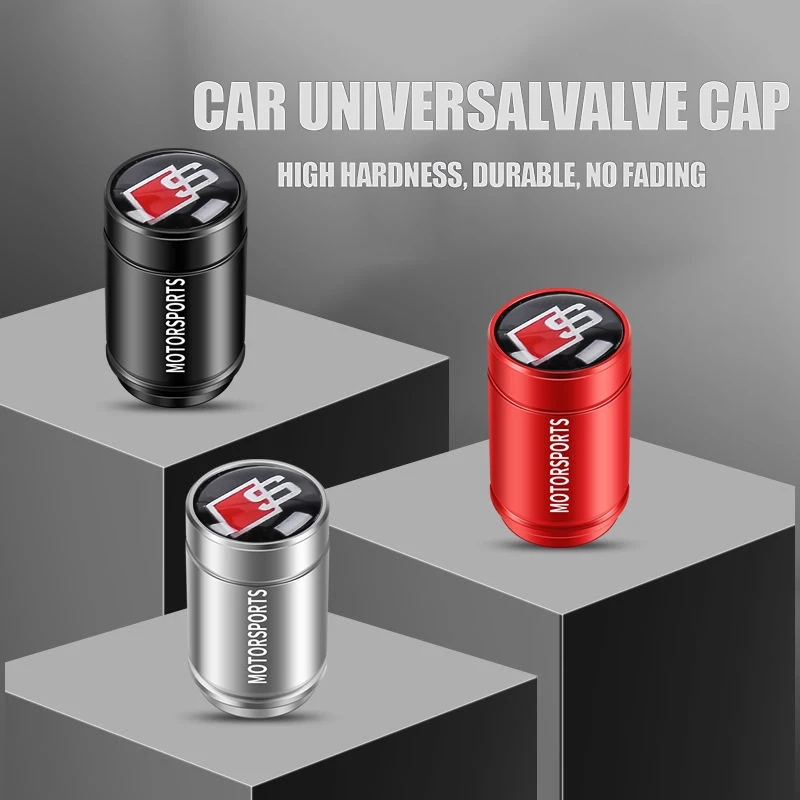 Metal Car Wheel Tire Air Valve Caps Stem Covers 4Pcs For Audi A3-A8 Q3-Q7 A8L S6-S7 Q2L Q5L RS3-RS8