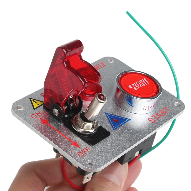 

12V Racing Car Engine Start Push Button Ignition Switch Panel Red LED Toggle