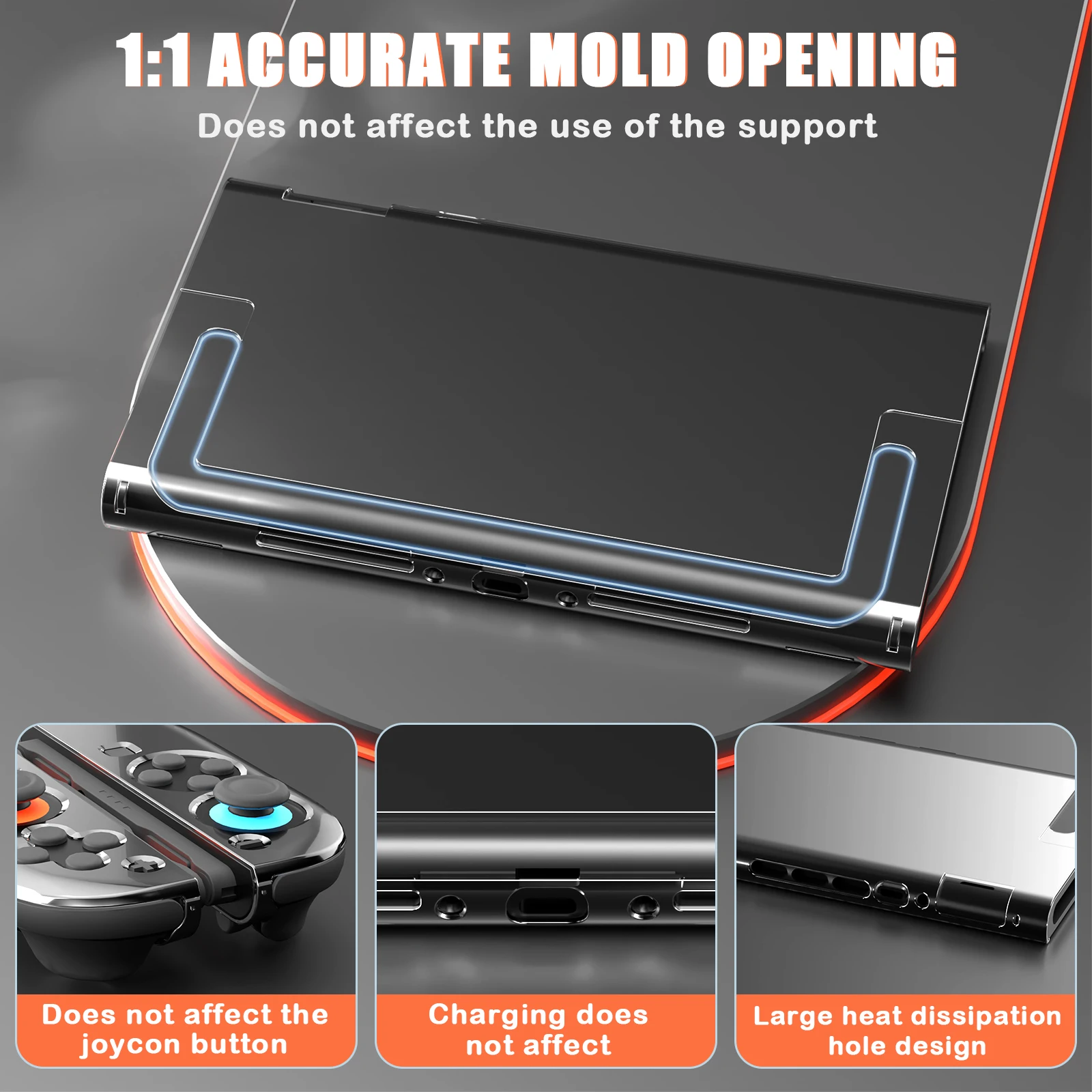 Crystal Clear Protective Shell Cover for Nintendo Switch - Anti-Scratch Hard Case
