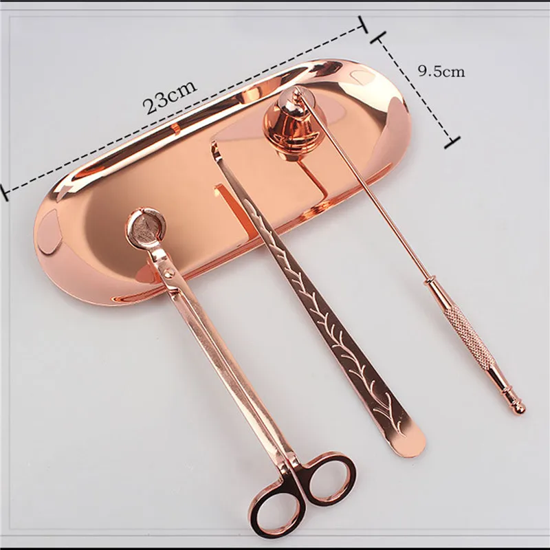 Kit Cuidados Velas 3 Peças - Aparador, Gancho E Apagador Em Aço Inox