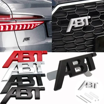 3D Metal ABT Logo Front Grill Side Fender Badge Rear Trunk Boot Emblem Car Sticker For VW Audi A3 A4 A5 A6 A7 A8 Q3 Q5 Q7 TT RS 1