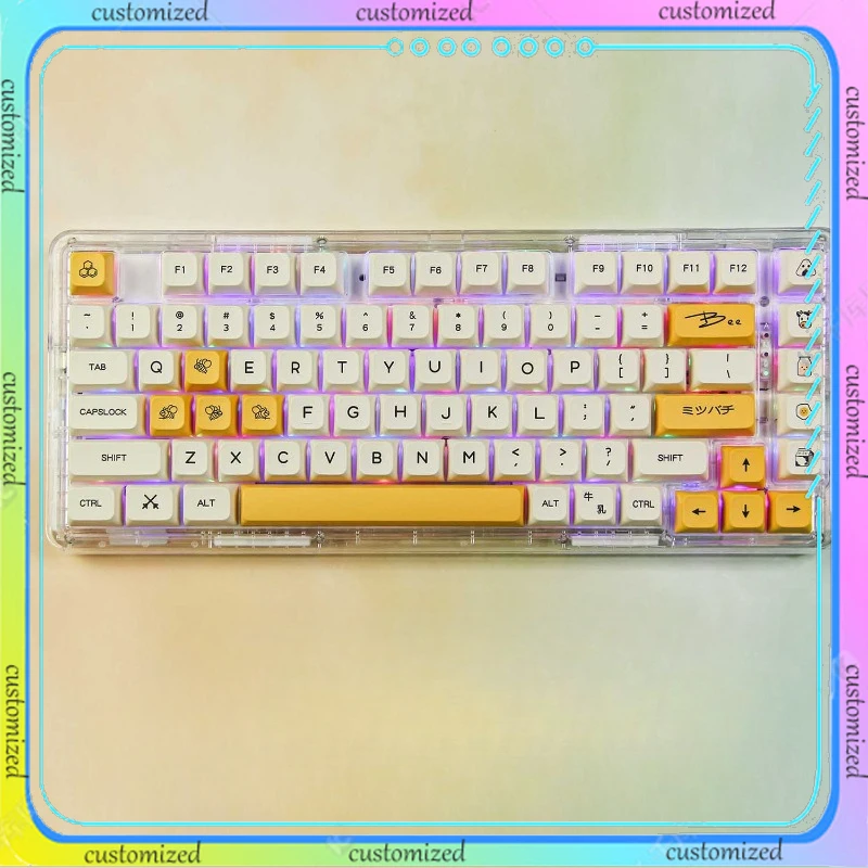 

Honey Milk 140 Key PBT Customized Mechanical Keyboard Accessories XDA Highly Personalized Heat Sublimated Keycaps Complete Set