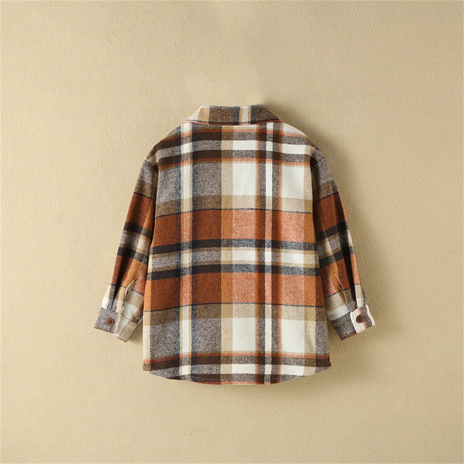 FOCUSNORM 2-7Y 가을 인과 키즈 소년 소녀 셔츠 코트 3 색 격자 무늬 인쇄 긴 소매 싱글 브레스트 아웃웨어
