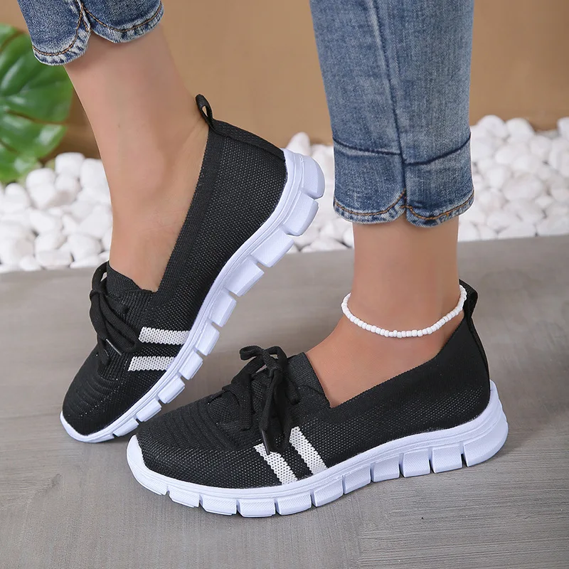 

Summer large size single light breathable soft sole casual lazy slip-on comfortable shoes flying weaving walking shoes C1212