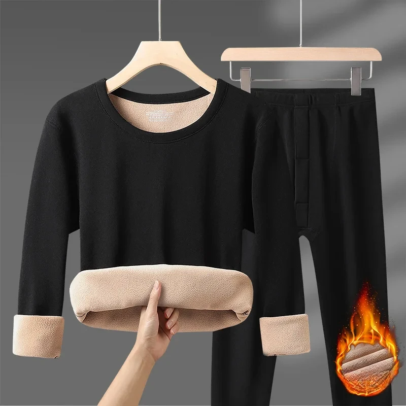 Thermal Underwear Sets Men Women Velvet Tops +Long Pants Comfortable Skin-friendly Elastic Thickening Warm 2 Piece Set A305