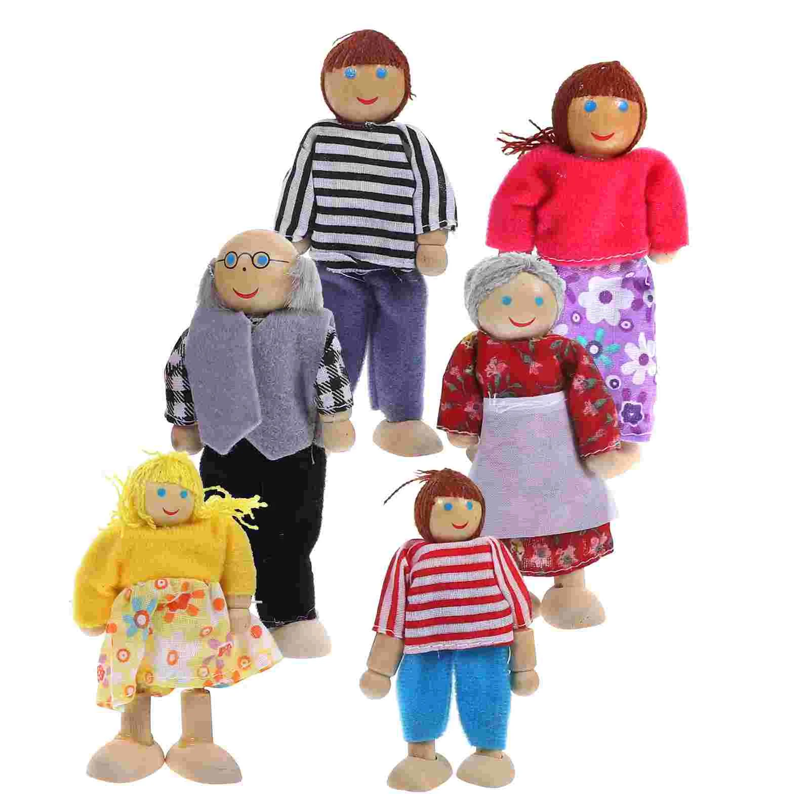 

6Pcs Adorable Kids Toys Decorative Poseable Dolls Interesting Little Dolls Kids Accessory (Random Style)