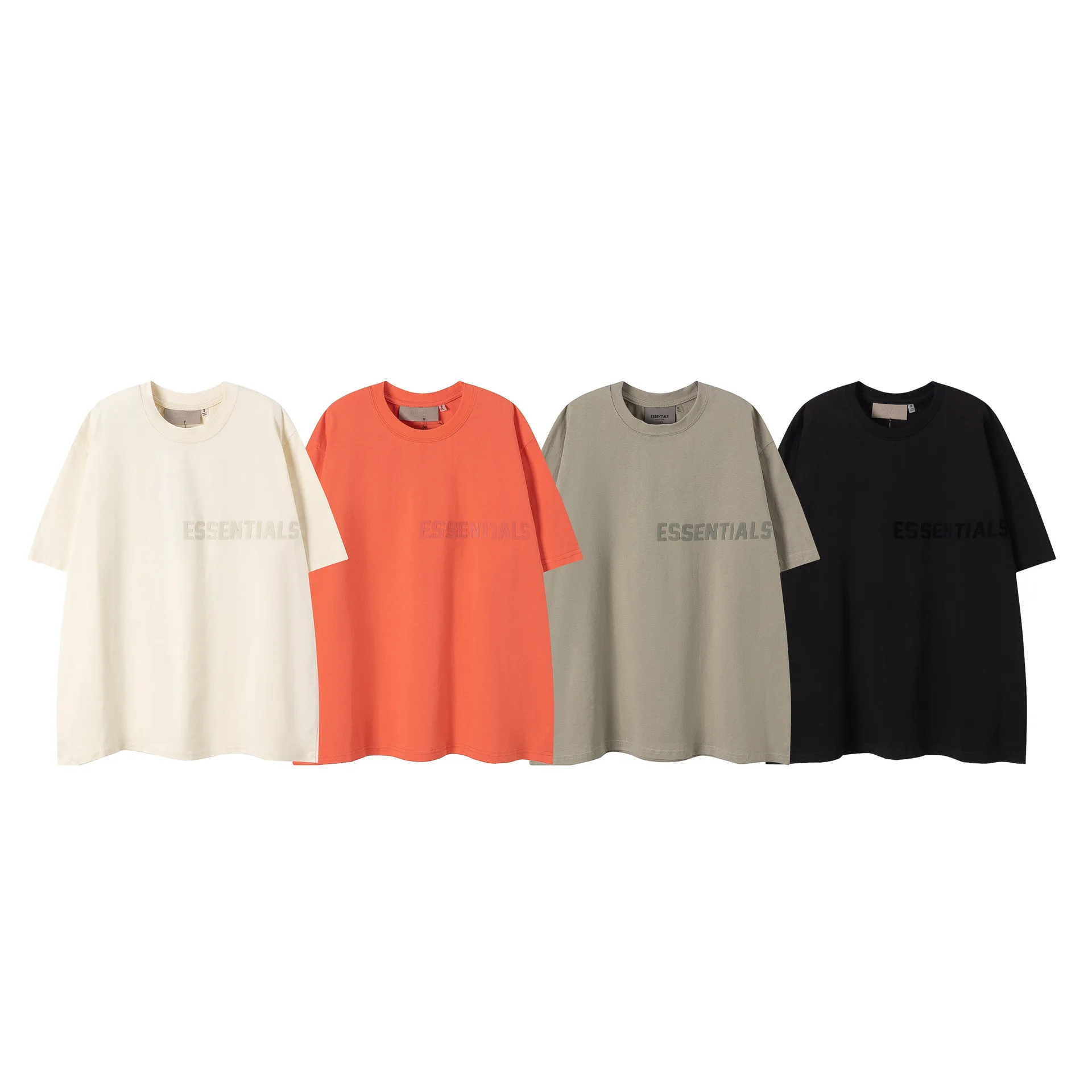 

ESSENTIALS Double Thread Letter Short Sleeve Men's and Women's European American Fashion Couple Pure Cotton T-shirt 2023
