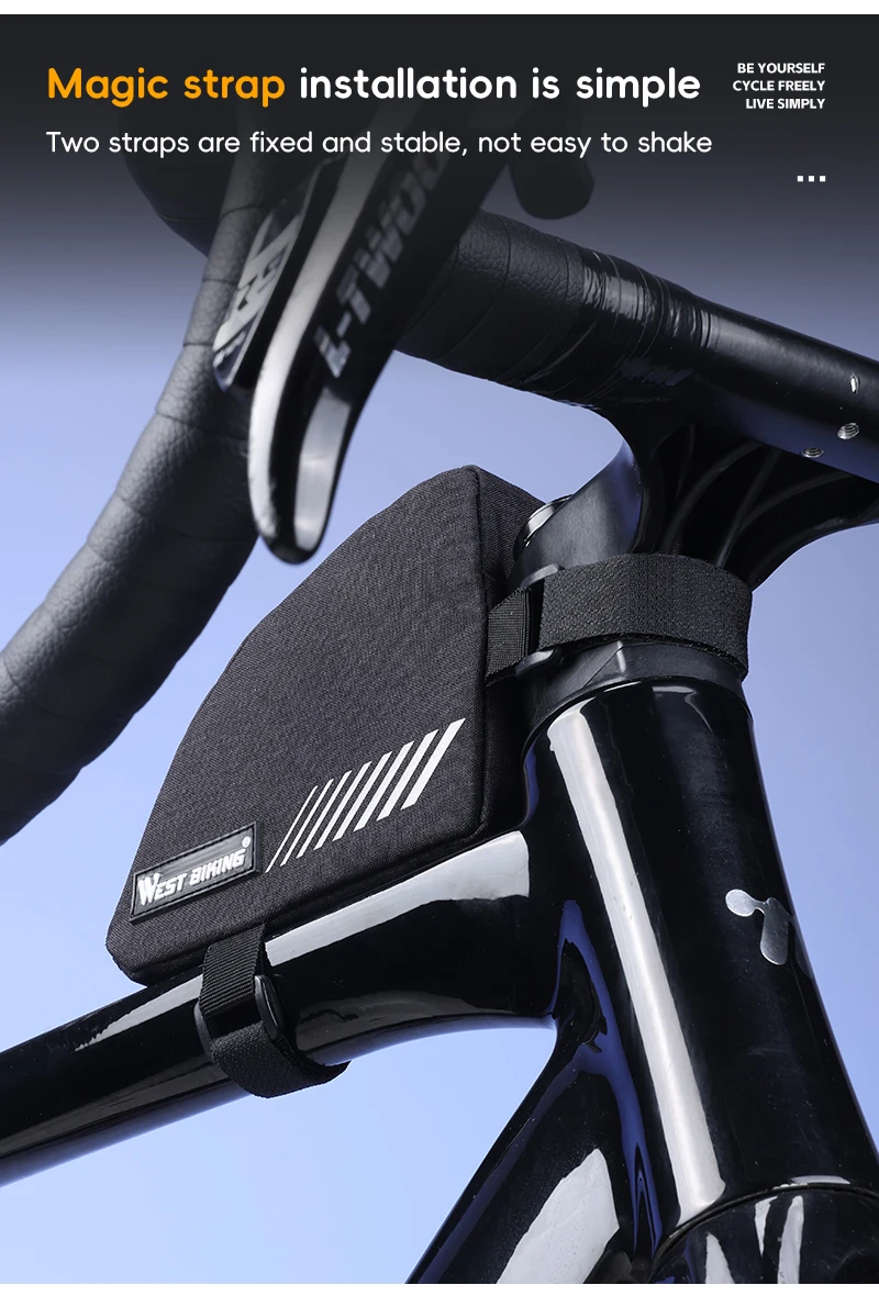 WEST BIKING Mini Fahrrad-Oberrohrtasche 0,4L Tragbare Fahrradrahmen-Dreieckstasche Fahrradwerkzeug-Aufbewahrungstasche MTB Rennrad Zubehör – Detail 11