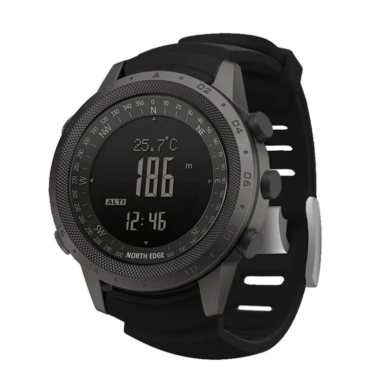 

NORTH EDGE Men Digital Watch Military Army Sports Watches Waterproof 50M Altimeter Barometer Compass World Time Wristwatch Mens