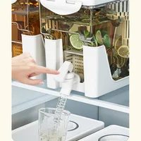 Pichet d'eau froide de grande capacité 3,5 l, bouilloire froide avec robinet dans le réfrigérateur, distributeur de boissons glacées, réfrigérateur et robinet 4