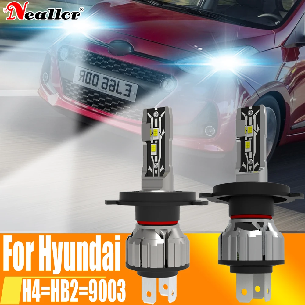 2pcs H4 Led 헤드 라이트 Canbus HB2 9003 자동차 전구 높은 전력 백색광 다이오드 램프 12v 55w 현대 i20 i10 Getz Accent Creta