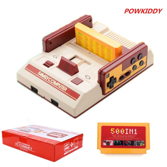 Mini TV Game Console 8 Bit Retro Video Game Console +500 IN 1 Game Card with Dual Controllers For FC NES Handheld Game Player 