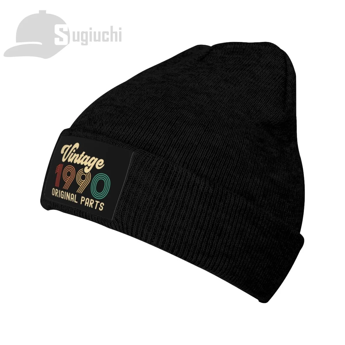 

Vintage 1990 Original parts Birthday Top Print Men Women Unisex Knitted Hat Winter Autumn Beanie Cap Warm Bonnet